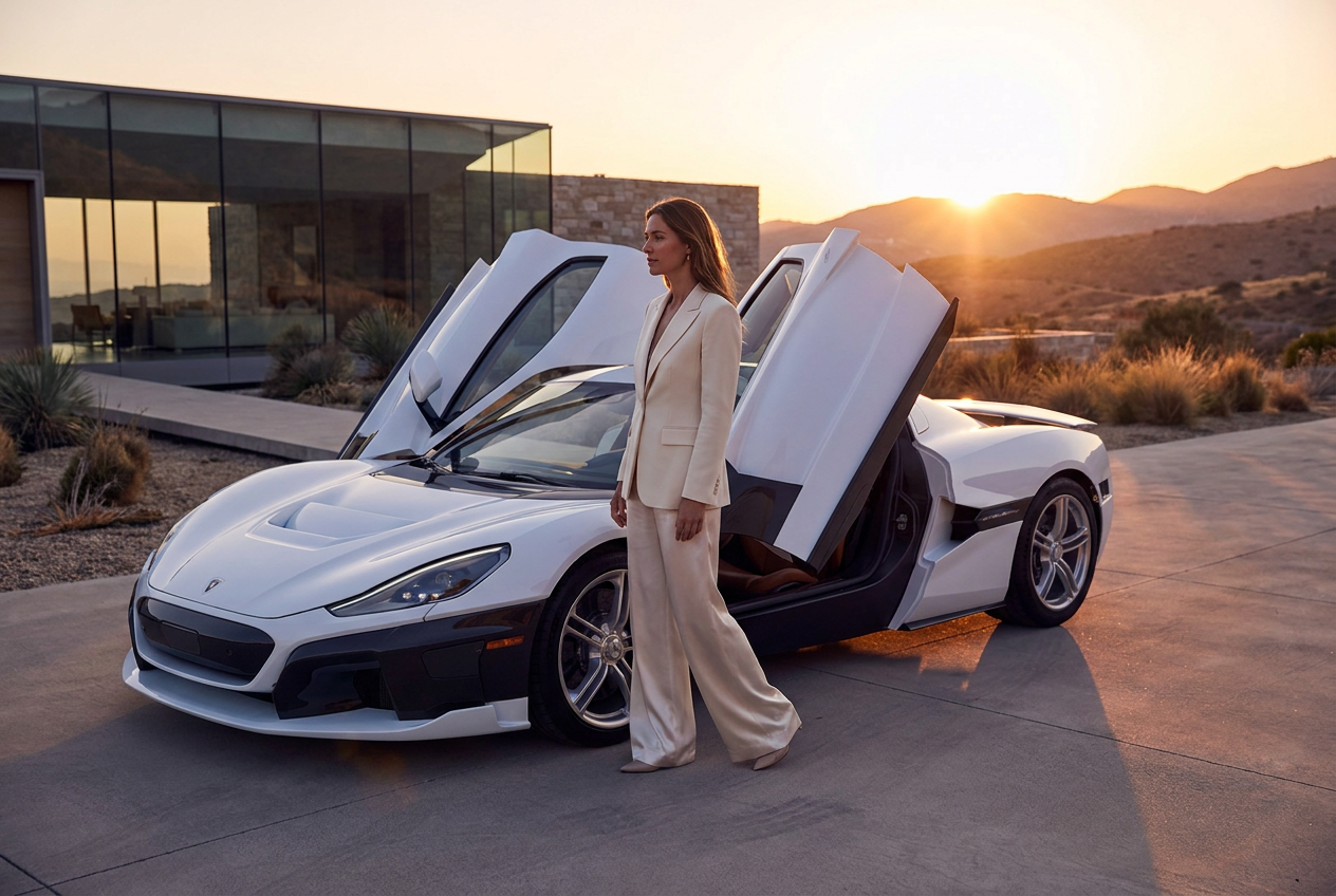 High-end supercar lifestyle photo generated with Lyvoriia for social media branding.